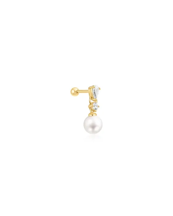 Σκουλαρίκι Ania Haie Pearl Dangling Barbell E070-15G