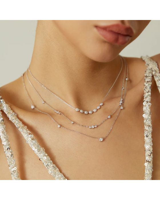 Κολιέ Ania Haie Silver Pavé Multi Beaded N065-07H - 