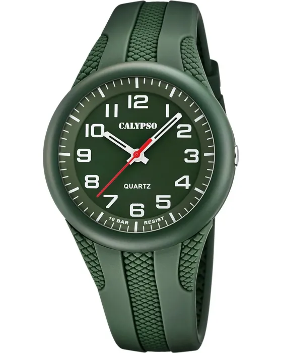 Male watch Calypso K5835/2, Green dial, Strap in Rubber