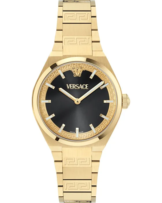 Γυναικείο ρολόι Versace V-Auria VE5E00526, Μαύρο καντράν, Μπρασελέ από Ανοξείδωτο ατσάλι