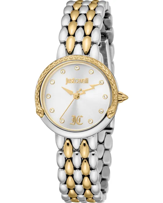 Γυναικείο ρολόι Just Cavalli Rosa JC1L379M0055, Ασημί καντράν, Μπρασελέ από Ανοξείδωτο ατσάλι