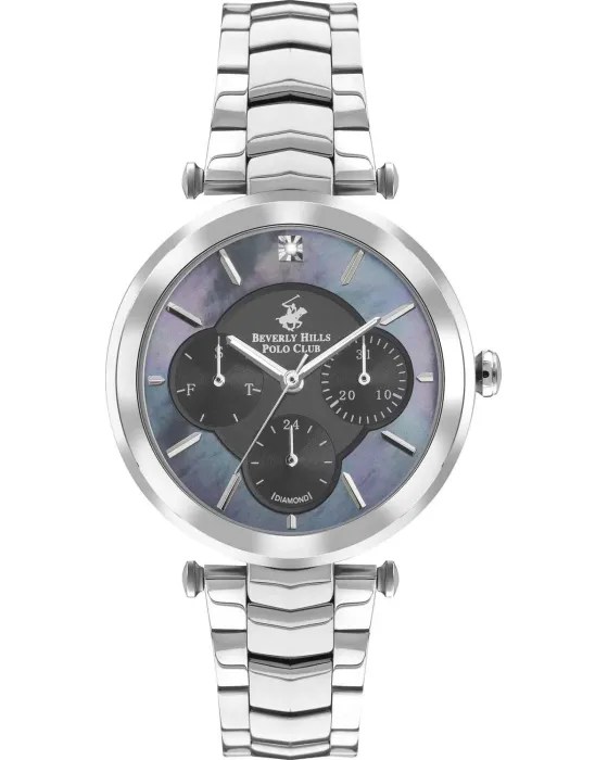Γυναικείο ρολόι Beverly Hills Polo Club BP3352X.350, Μαύρο / Φίλντισι καντράν, Μπρασελέ από Ανοξείδωτο ατσάλι