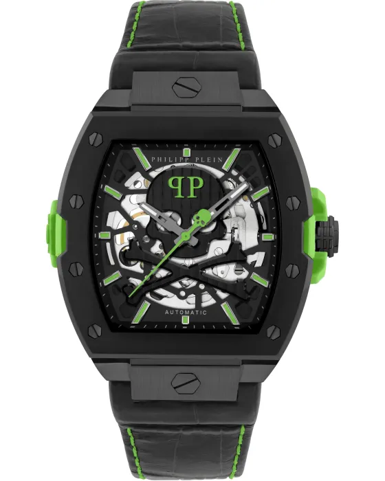 Ανδρικό ρολόι Philipp Plein Skeleton Automatic 2.0 PWJFA1426, Μαύρο καντράν, Λουρί από Σιλικόνη