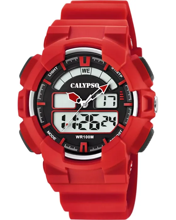 Παιδικό ρολόι Calypso Kids K5772 / 2, Μαύρο καντράν, Λουρί από Καουτσούκ