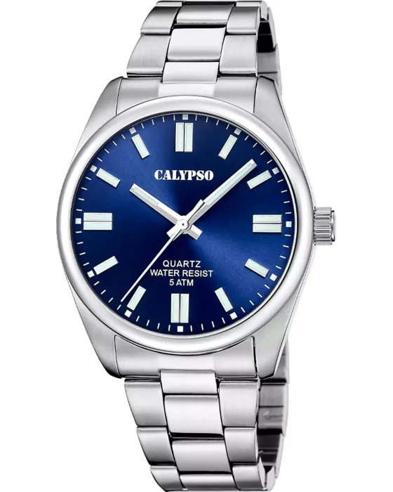 Ανδρικό ρολόι Calypso K5862 / 3, Μπλε καντράν, Μπρασελέ από Ανοξείδωτο ατσάλι