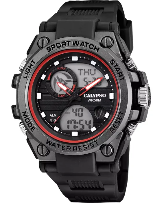 Male watch Calypso K5875/4, Black dial, Strap in Rubber