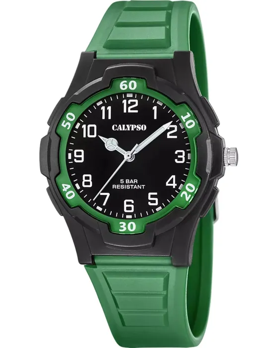 Παιδικό ρολόι Calypso Kids K5878 / 3, Μαύρο καντράν, Λουρί από Καουτσούκ