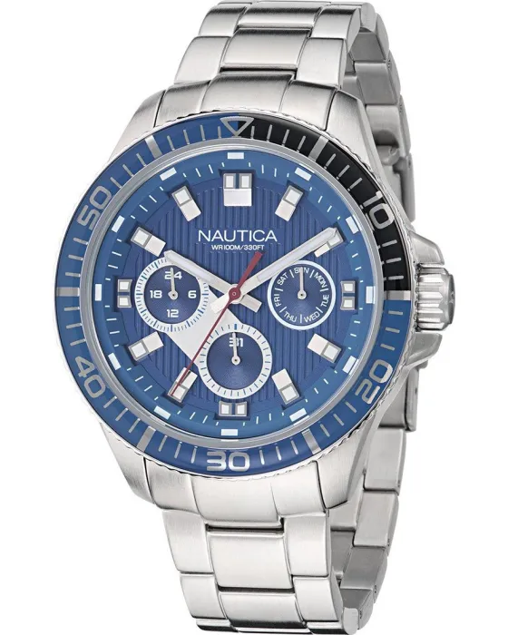 Male watch Nautica NCT Windrose NAPWRS505, Blue dial, Bracelet in Stainless Steel