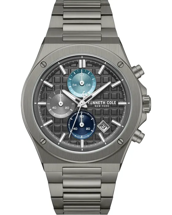 Ανδρικό ρολόι Kenneth Cole Modern Dress Sport Chronograph KCWGI0100002, Γκρι καντράν, Μπρασελέ από Ανοξείδωτο ατσάλι