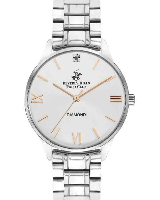 Γυναικείο ρολόι Beverly Hills Polo Club BP3348X.330, Ασημί καντράν, Μπρασελέ από Ανοξείδωτο ατσάλι