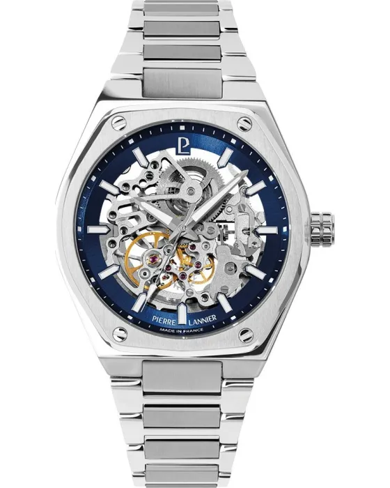 Male watch Pierre Lannier Copilote Automatic 308G161, Blue dial, Bracelet in Stainless Steel