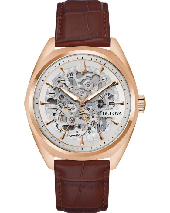 Men's watch Bulova Surveyor Automatic 97A175, Silver dial, Strap in Leather