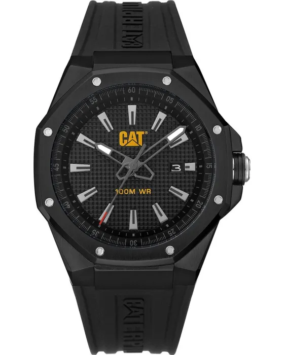 Ανδρικό ρολόι Caterpillar Hexline AW16121121, Μαύρο καντράν, Λουρί από Καουτσούκ