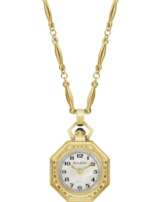 Women's watch Bulova Rubaiyat Pendant Necklace 150th Anniversary Limited Edition 97L182, Mother Of Pearl / Silver dial, Bracelet in Stainless Steel