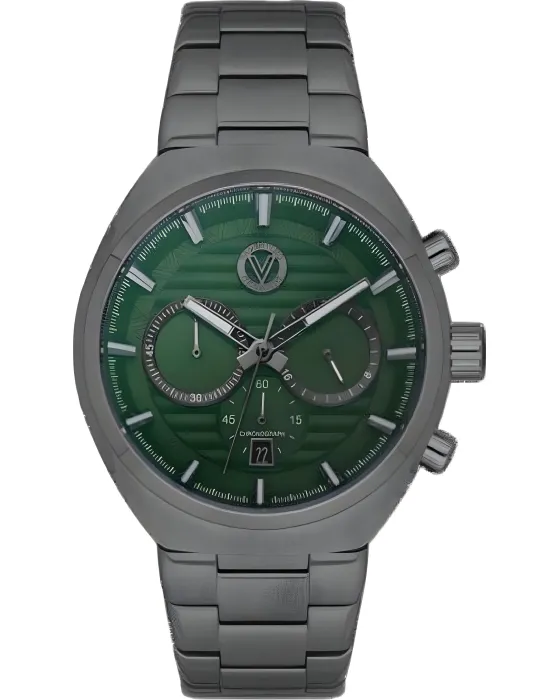 Male watch Valentino Orlandi Chronograph VO.5.10003-4, Green dial, Bracelet in Stainless Steel