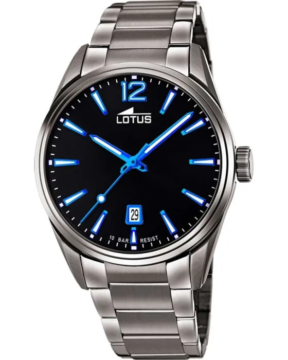 Ανδρικό ρολόι Lotus Chronograph L18684 / 6, Μαύρο καντράν, Μπρασελέ από Ανοξείδωτο ατσάλι
