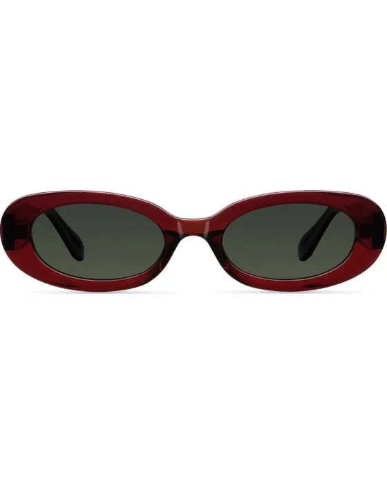 Sunglasses Meller Lua Maroon Olive LUA-MAROONOLI, Red frame, Olive lenses, UV400 CATEGORY 3