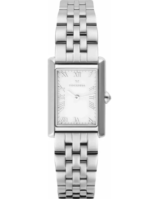 Γυναικείο ρολόι Mockberg Grand Timeless MO312, Λευκό καντράν, Μπρασελέ από Ανοξείδωτο ατσάλι