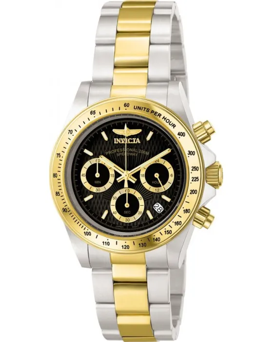 Men's watch Invicta Speedway Chronograph 9224, Black dial, Bracelet in Stainless Steel