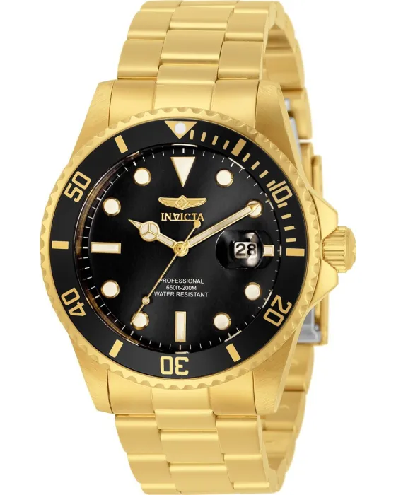 Men's watch Invicta Pro Diver 33271, Black dial, Bracelet in Stainless Steel