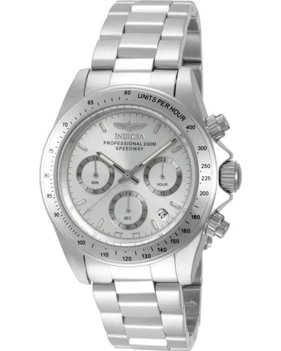 Ανδρικό ρολόι Invicta Speedway Chronograph 14381, Ασημί καντράν, Μπρασελέ από Ανοξείδωτο ατσάλι