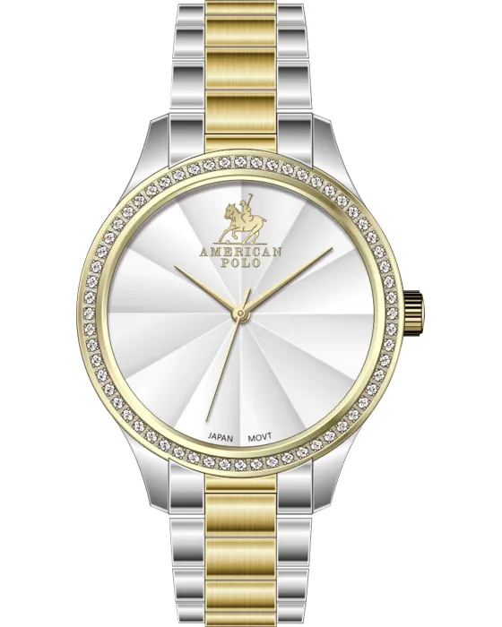 Γυναικείο ρολόι American Polo APTTGPW106SL, Ασημί καντράν, Μπρασελέ από Ανοξείδωτο ατσάλι