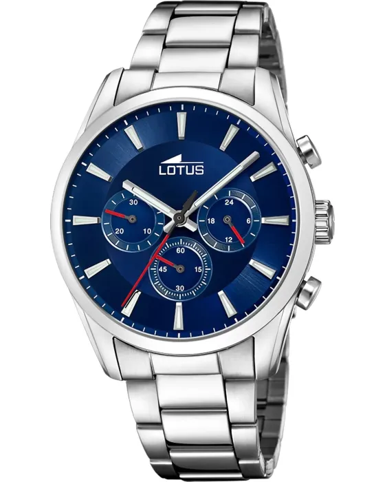 Ανδρικό ρολόι Lotus Chronograph L18922 / 1, Μπλε καντράν, Μπρασελέ από Ανοξείδωτο ατσάλι
