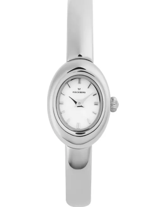 Γυναικείο ρολόι Mockberg Belle Oval Petite MB1770, Λευκό καντράν, Μπρασελέ από Ανοξείδωτο ατσάλι