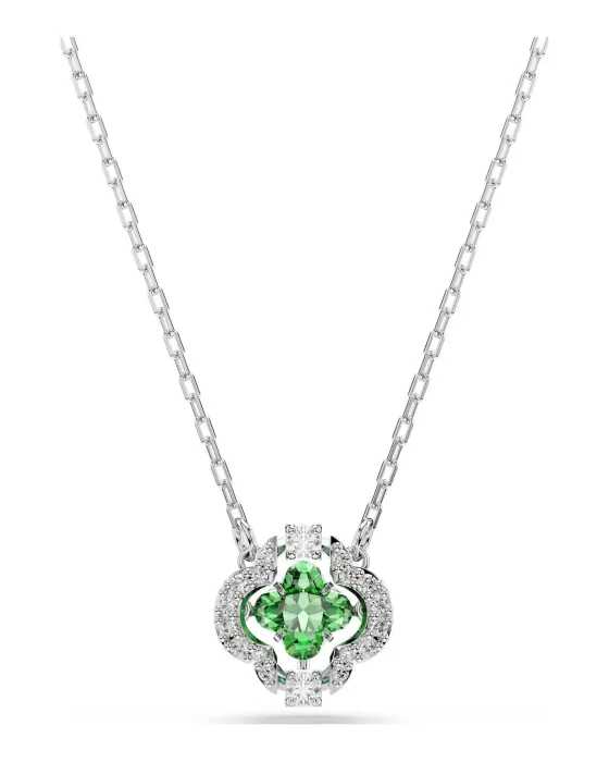 Κολιέ Swarovski Una Angelic 5757785, Επιροδιωμένο / Ζιργκόν, Ασημί / Πράσινο