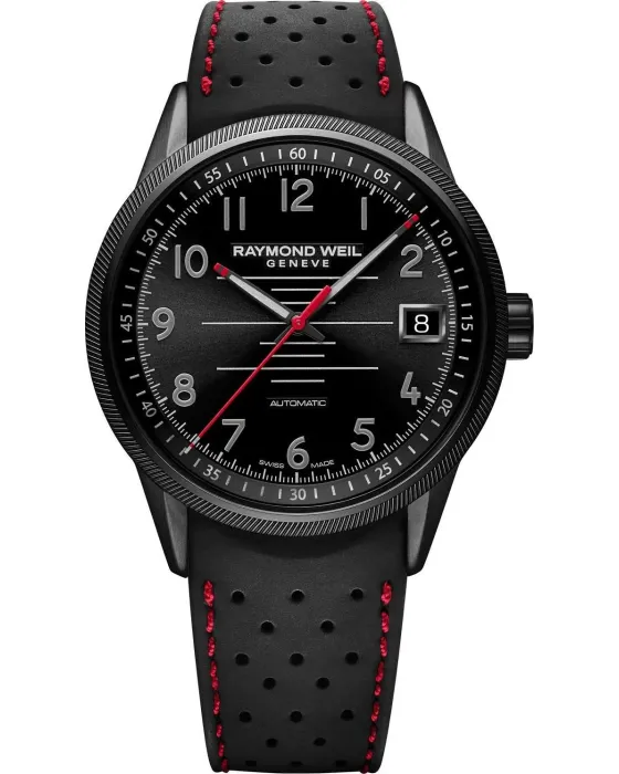 Men's watch Raymond Weil Freelancer Automatic 2754-BKR-05200, Black dial, Strap in Rubber