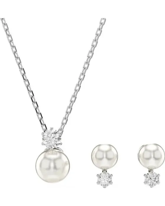 Earings / Necklace Σετ Κολιέ & Σκουλαρίκια Swarovski Matrix 5689624, Crystal / Rhodium, Silver