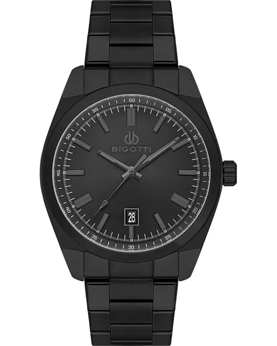 Ανδρικό ρολόι Bigotti Milano BG.1.10568-8, Μαύρο καντράν, Μπρασελέ από Ανοξείδωτο ατσάλι