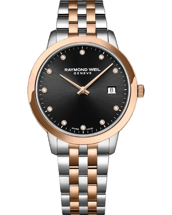 Women's watch Raymond Weil Toccata Diamonds 5385-SP5-20081, Black dial, Bracelet in Stainless Steel