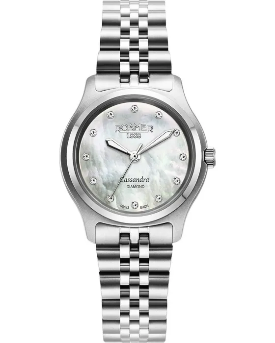 Γυναικείο ρολόι Roamer Cassandra Diamond 626847-41-89-20, Ασημί / Φίλντισι καντράν, Μπρασελέ από Ανοξείδωτο ατσάλι