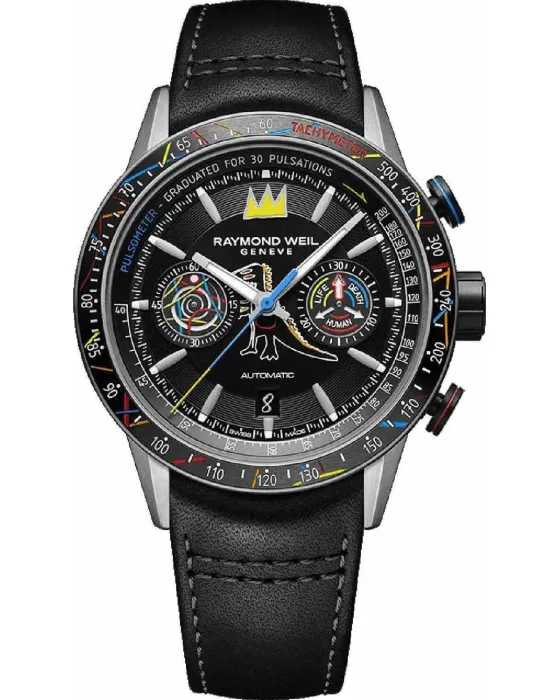 Raymond Weil x Basquiat Bi-Compax Automatic Chronograph Titanium Special Edition 7780-TIC-JMB01