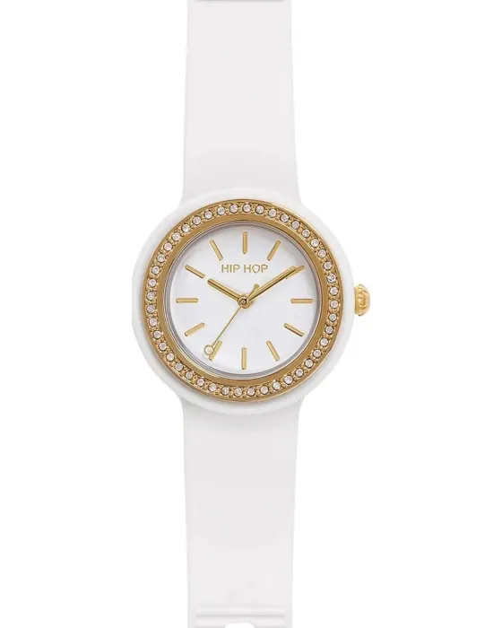 Women's watch Hip Hop Hero. HWU1306, White dial, Strap in Silicone