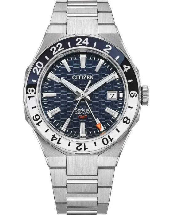Men's watch Citizen Series 8 Automatic GMT NB6034-58L, Blue dial, Bracelet in Stainless Steel