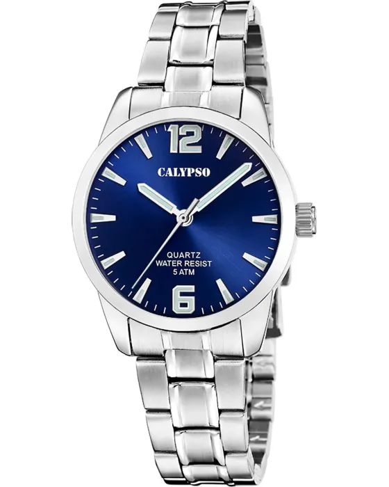 Female watch Calypso K5867/3, Blue dial, Bracelet in Stainless Steel