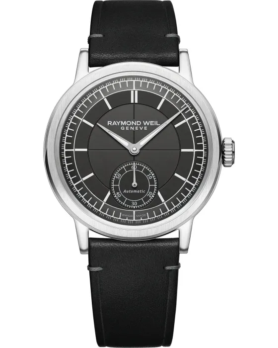 Men's watch Raymond Weil Millesime Automatic 2930-STC-60001, Black dial, Strap in Leather