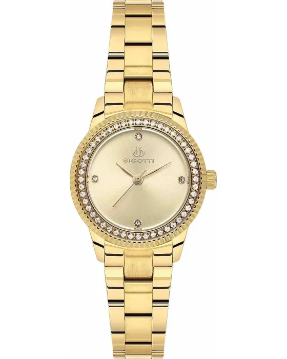 Γυναικείο ρολόι Bigotti Milano BG.1.10701-3, Χρυσό καντράν, Μπρασελέ από Ανοξείδωτο ατσάλι