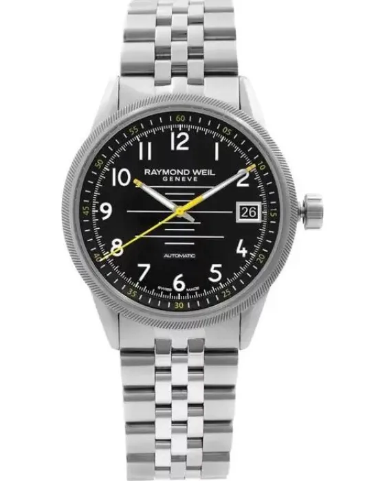 Men's watch Raymond Weil Freelancer Automatic 2754-ST-05200, Black dial, Bracelet in Stainless Steel