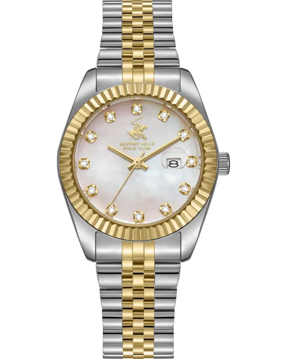 Γυναικείο ρολόι Beverly Hills Polo Club BP3654X.220, Ασημί / Φίλντισι καντράν, Μπρασελέ από Ανοξείδωτο ατσάλι