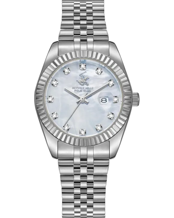 Γυναικείο ρολόι Beverly Hills Polo Club BP3654X.320, Ασημί / Φίλντισι καντράν, Μπρασελέ από Ανοξείδωτο ατσάλι