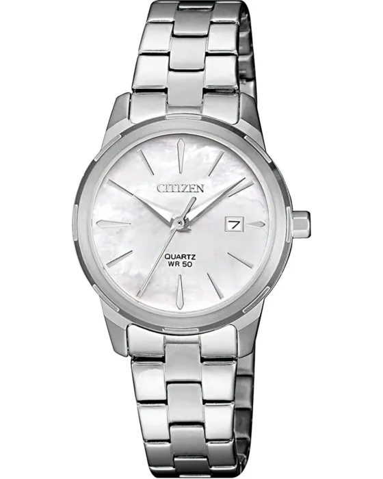 Γυναικείο ρολόι Citizen Classic EU6070-51D, Ασημί / Φίλντισι καντράν, Μπρασελέ από Ανοξείδωτο ατσάλι