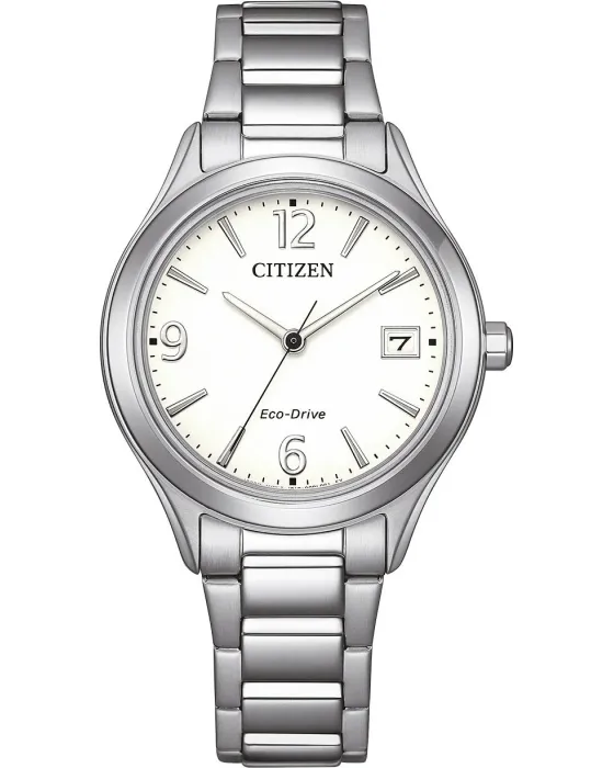Γυναικείο ρολόι Citizen Elegance Eco-Drive FE6121-67A, Λευκό καντράν, Μπρασελέ από Ανοξείδωτο ατσάλι