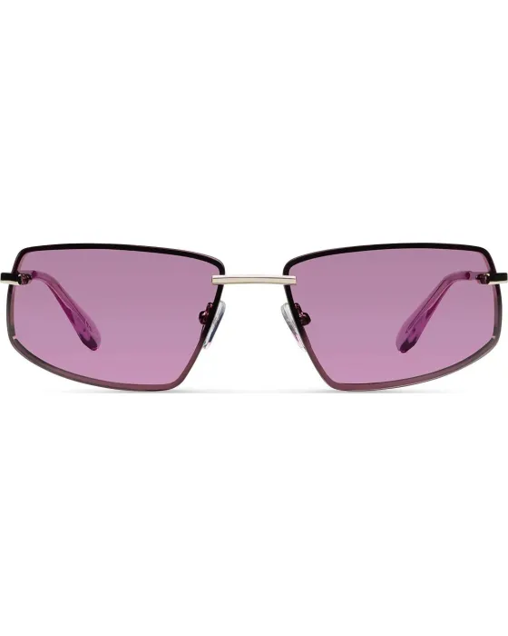 Γυαλιά ηλίου Meller Baraka Silver Purple BAR-SILVERPURPLE, Ασημί σκελετός, Μωβ φακοί, UV400 CATEGORY 3
