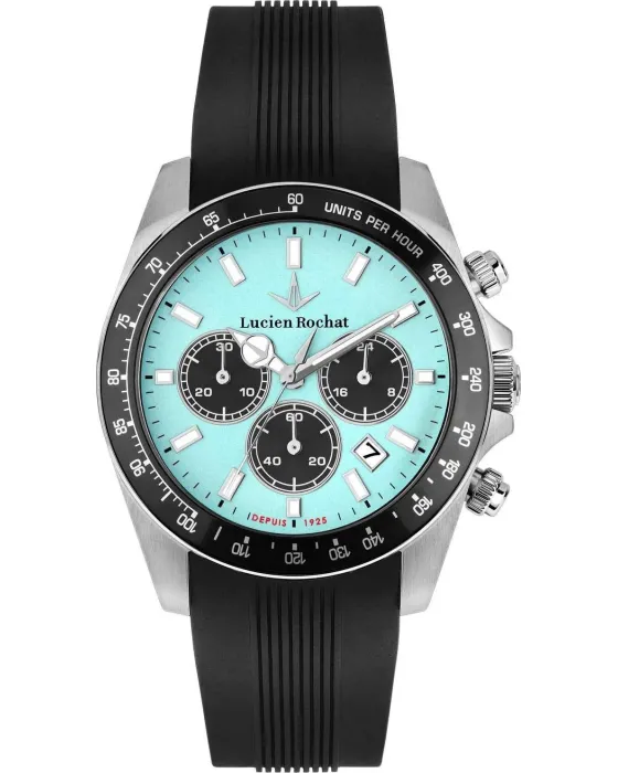 Male watch Lucien Rochat Leman Chronograph R0471617005, Light blue dial, Strap in Silicone