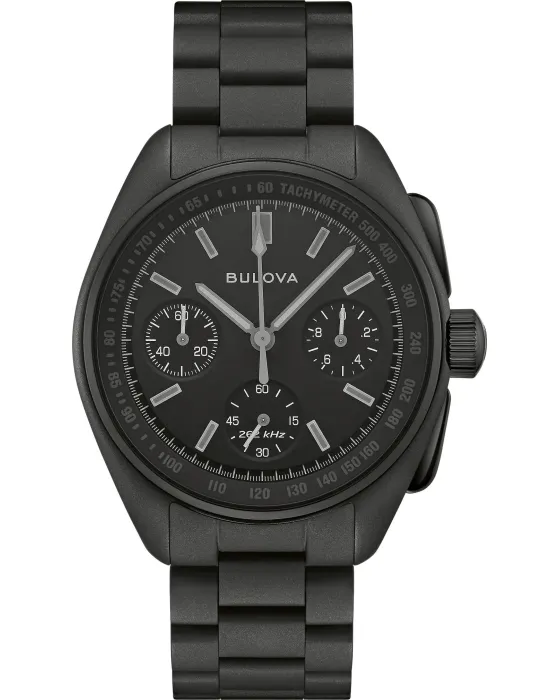 Men's watch Bulova Lunar Pilot Black Hole Chronograph Limited Edition 98A335, Black dial, Bracelet in Stainless Steel