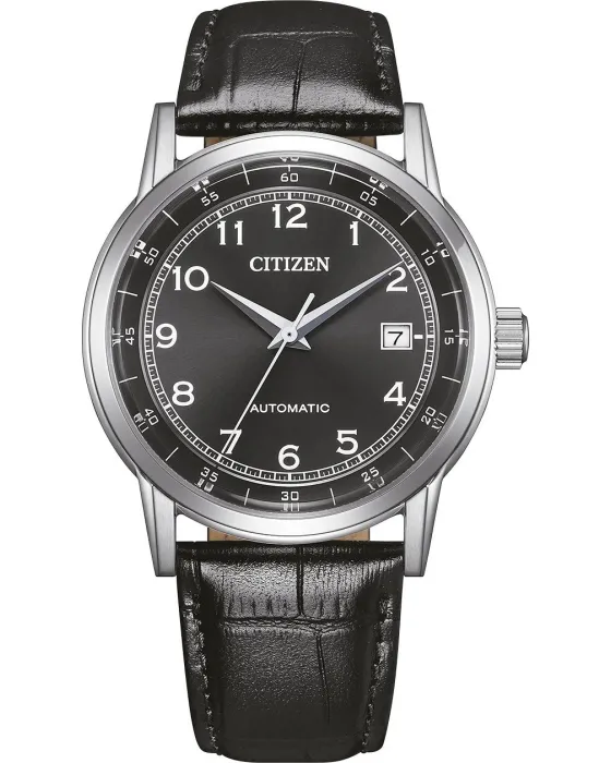 Ανδρικό ρολόι Citizen Automatic NJ0210-05E, Μαύρο καντράν, Λουρί από Δερμάτινο