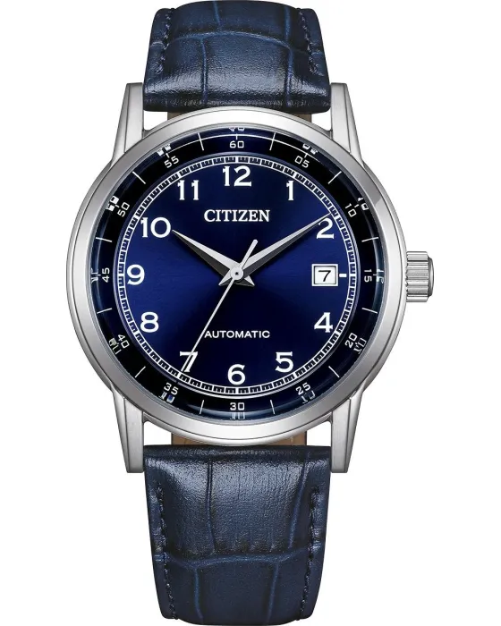 Ανδρικό ρολόι Citizen Automatic NJ0210-13L, Μπλε καντράν, Λουρί από Δερμάτινο
